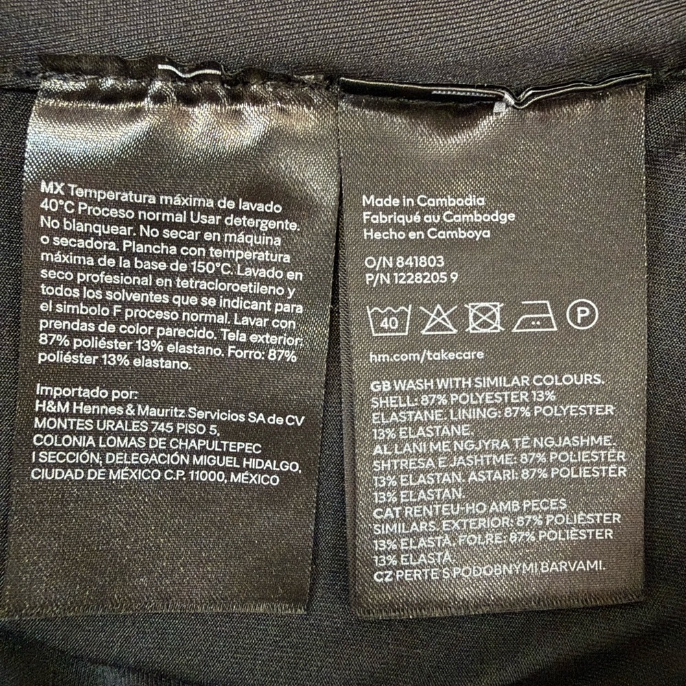 H&M Bodysuit Extra Narrow Shoulder Straps Black Size S - Picture 8 of 8